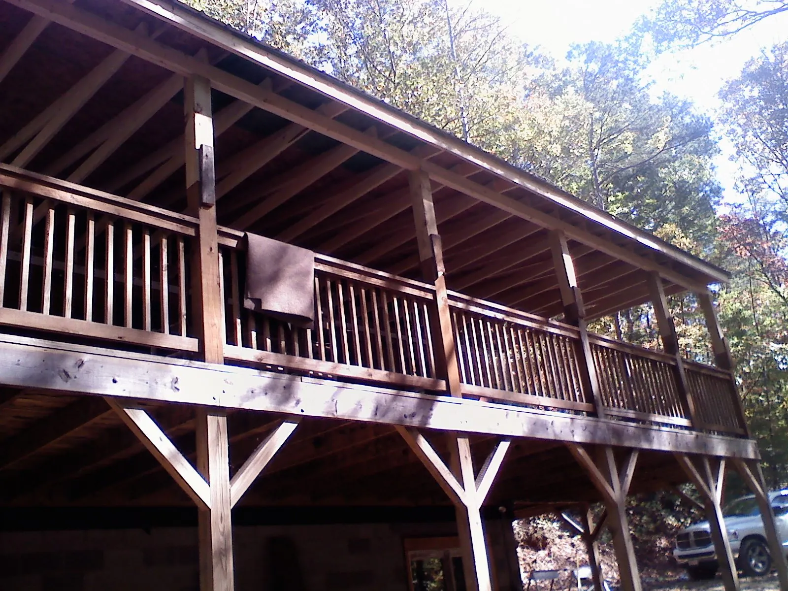 Timber framing under a new elevated porch and deck — Roof Leak Repair in Weatherly by Roofing Brothers